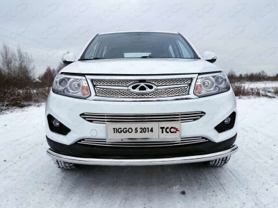 Накладка решётки радиатора средняя 12 мм ТСС для Chery Tiggo 5 2014-2021
