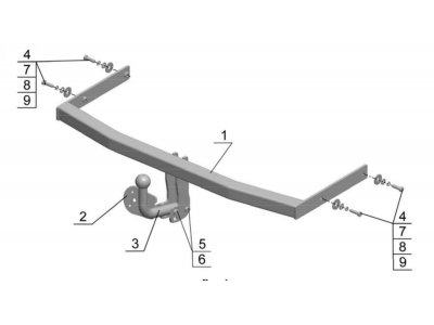 Фаркоп Avtos для Skoda Roomster 2006-2015
